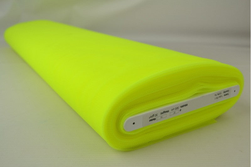 Brandvertragende tule 300cm breed - Neon geel