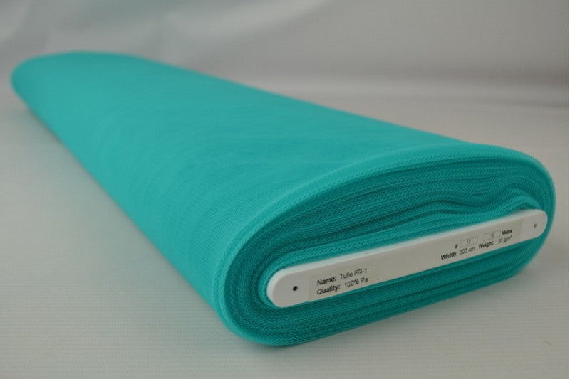 Brandvertragende tule 300cm breed - Turquoise