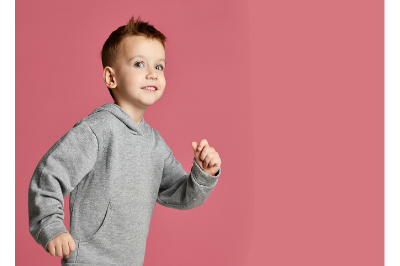 Trui van french terry melange viscose