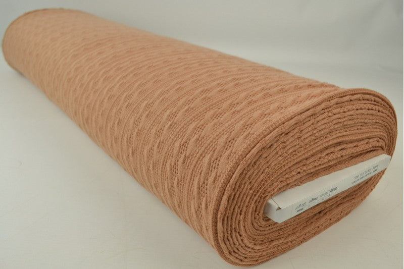 Jacquard gebreide kabelstof - Donker beige