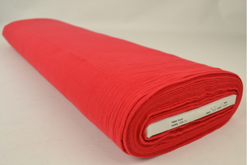 Mousseline stof - Rood