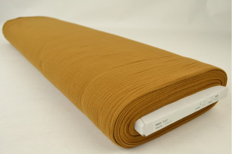 Mousseline stof - Donker okergeel