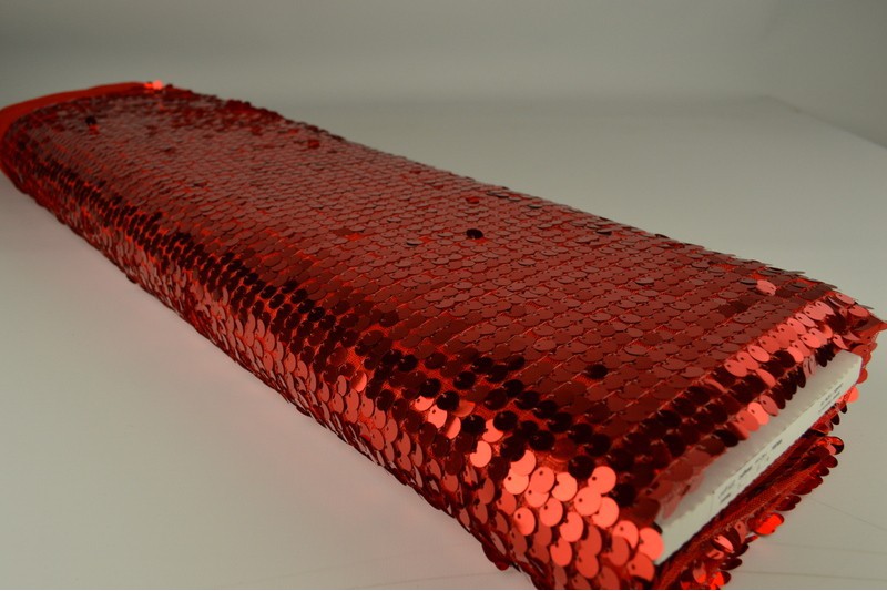 XL paillettenstof op rol – grote pailletten – Rood