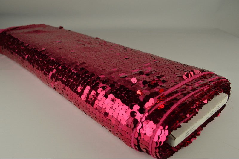 XL paillettenstof op rol – grote pailletten – Fuchsia
