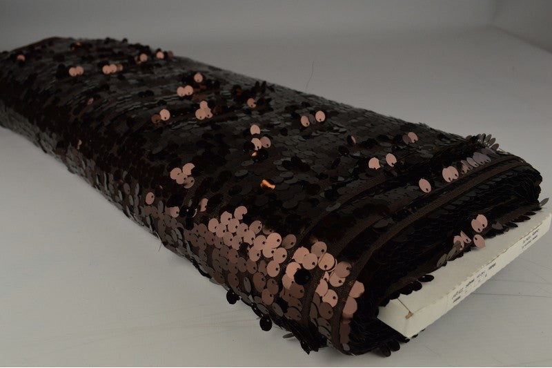 XL paillettenstof op rol – grote pailletten – Bruin