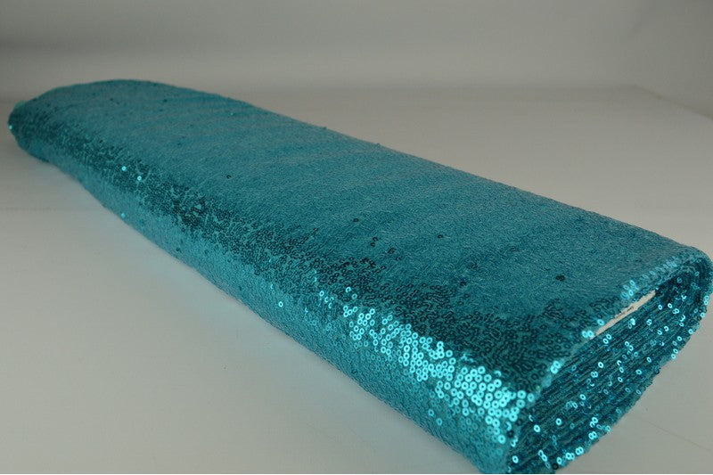 Paillettenstof op rol – kleine pailletten – Aqua blauw