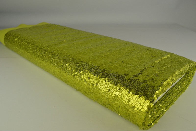 Paillettenstof op rol – kleine pailletten – Limoengroen