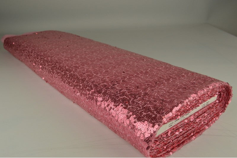 Paillettenstof op rol – kleine pailletten – Baby roze