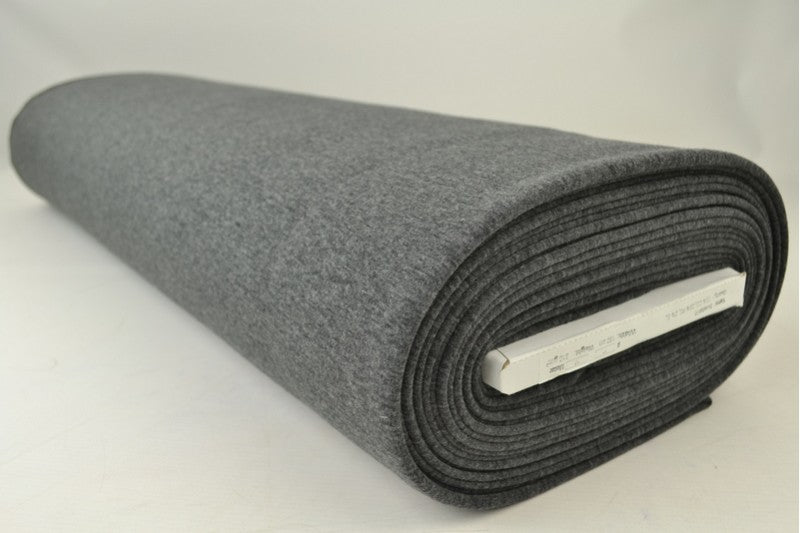 Alpenfleece stof – Donkergrijs melange