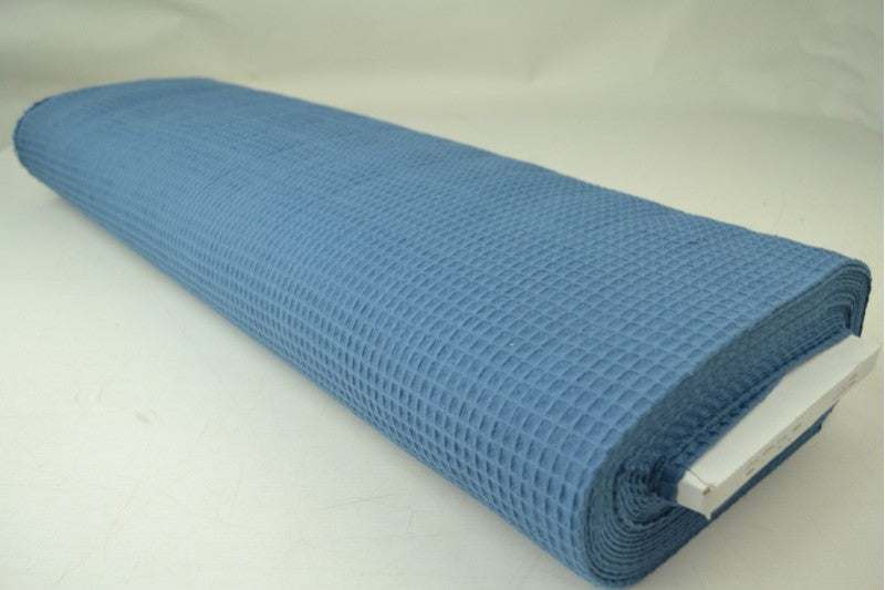 Wafelstof - Staalblauw