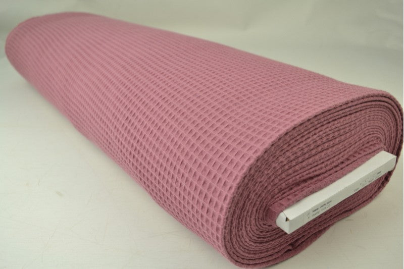 Wafelstof - Donker oud roze