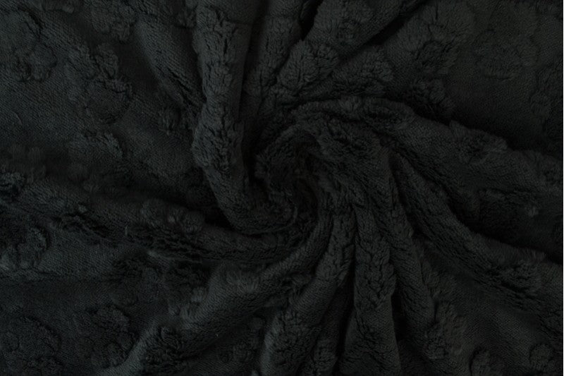 Fleece met hondenpootjes - Zwart